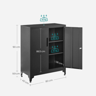 Metallschrank RAVEN, 40x80x90 cm, schwarz 