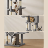 Katzenbaum TRISTAN, 57x45x175 cm, grau