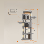 Katzenbaum TRISTAN, 57x45x175 cm, grau