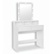 Schminktisch VANESA mit Beleuchtung, 80x40x145 cm, weiß