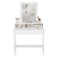 Schminktisch VANESA mit Beleuchtung, 80x40x145 cm, weiß