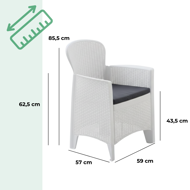 Gartenmöbel-Set TREE, 3-teilig, weiß