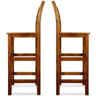 Barhocker OSLO mit Rückenlehne, 2 Stück, 40,5x36x110 cm, naturbraun