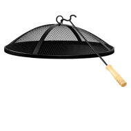 Feuerschale mit Holzablage FIRE, Ø 55 cm, schwarz