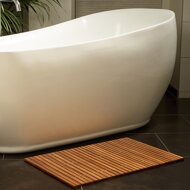 Badematte LINE, Akazienholz, 80x50x1 cm, braun