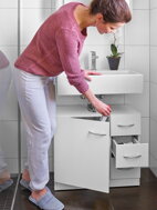 Waschbeckenunterschrank mit 3 Schubladen SILKE, 63x30x54 cm, weiß
