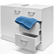 Waschbeckenunterschrank mit 3 Schubladen SILKE, 63x30x54 cm, weiß