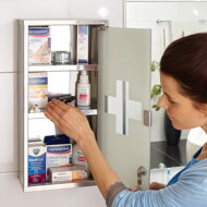Wandapotheke SAVE, 25x12x48,5 cm, silber