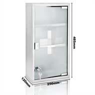 Wandapotheke SAVE, 25x12x48,5 cm, silber