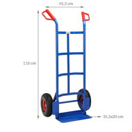 Klappbare Sackkarre CART mit Luftreifen, max. 200 kg, blau
