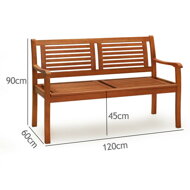 Gartenbank MANUELA, 120x60x90 cm, naturbraun