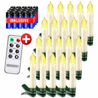 Kerzen für Weihnachtsbaum CANDLE, 20 Stück, 10,5 cm, warmweiß