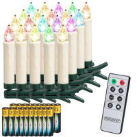 Kerzen für Weihnachtsbaum CANDLE, 20 Stück, 10,5 cm, mehrfarbig