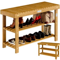 Bank für den Flur mit Schuhablage NINA, 90x32x46 cm, naturbraun