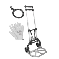 Höhenverstellbare Sackkarre TROY, max. 80kg, silber/schwarz