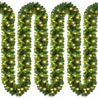 Weihnachtsgirlande ANDREA mit Beleuchtung, 5 m, grün
