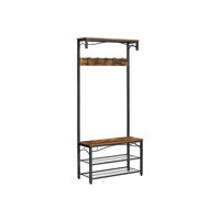 Flurgarderobe HENRY mit Schuhablage, 80x30x178,5 cm, braun/schwarz