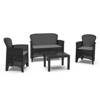 Gartenmöbel-Set JUNGLE, 4-teilig, anthrazit
