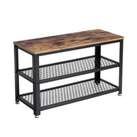 Sitzbank für den Flur mit Schuhablage INDY, 73x30x45cm, braun/schwarz