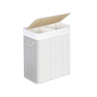 Bambus-Wäschekorb GITA, 100l, weiß