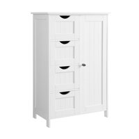 Badezimmerschrank mit 4 Schubladen und Regal PAULA, 55x30x81cm, weiß