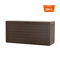 Aufbewahrungsbox WOODEBOX, 280 l, 120x46x57 cm, dunkelbraun