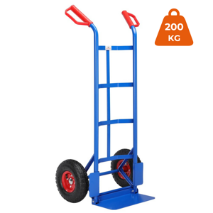 Klappbare Sackkarre CART mit Luftreifen, max. 200 kg, blau