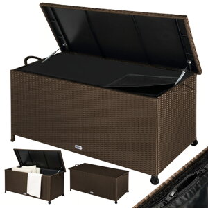 Polyrattan-Aufbewahrungsbox RICCO, 117 x 53 x 60 cm, braun