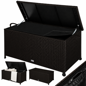 Polyrattan-Aufbewahrungsbox RICCO, 117 x 53 x 60 cm, dunkelbraun