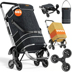 Einkaufstrolley COMFORT für Treppen, 50 l, schwarz