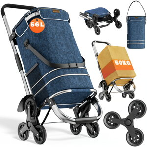 Einkaufstrolley COMFORT für Treppen, 50 l, blau