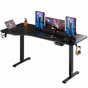 Höhenverstellbarer Schreibtisch, schwarz, 160x75x73-118cm