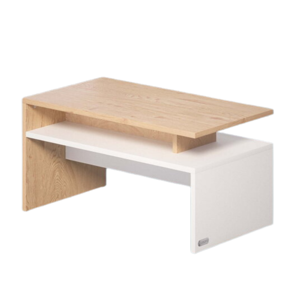 Couchtisch SACRAMENTO, 50x47x92 cm, weiß/braun