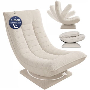 Liege ABERDEEN CORD, gerippter Bezug, 87×60×105 cm, beige