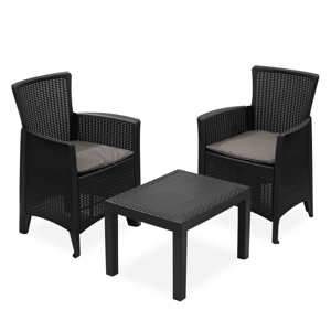 Gartenmöbel-Set FOREST, 3-teilig, anthrazit