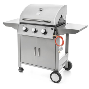 Gasgrill CALIFORNIA BBQ, 3 Brenner, mit Druckminderer, silber