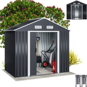 Geräteschuppen für Werkzeuge Größe XL, 196x132x188cm, anthrazit