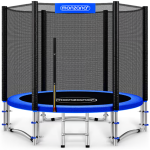 Trampolin mit Sicherheitsnetz JUMP, Ø244cm, schwarz/blau Trampolin mit Sicherheitsnetz JUMP, Ø244cm, schwarz/blau