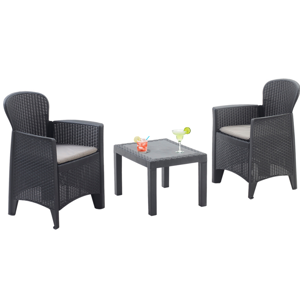 Gartenmöbel-Set AKITA, 3-teilig, anthrazit