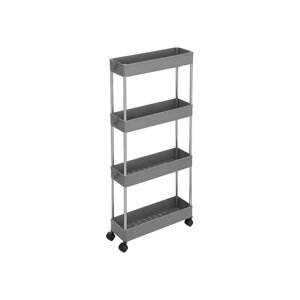 Rollregal SLIM, 4 Ebenen, 12,5x40x86 cm, grau