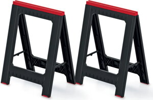 Ständer, Arbeitsbock TITAN, 2er-Set, 58x5x79 cm, schwarz/rot