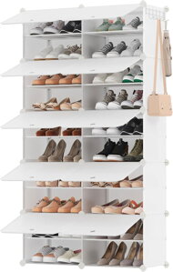 Schuhorganizer KIMBERLY, 10 Boxen, weiß/transparent 