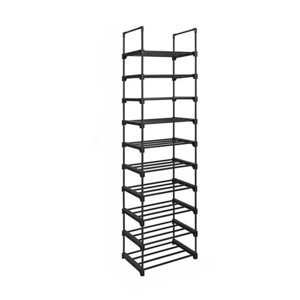 Stapelbares Schuhregal TUBE, 10 Regalböden, 45x30x174 cm, schwarz