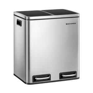 Abfalltrennbehälter SORT 30l (2×15l), silber/schwarz 