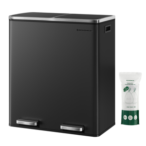 Abfalltrennsystem SORT, 2x30 l + Müllbeutel, schwarz/silber