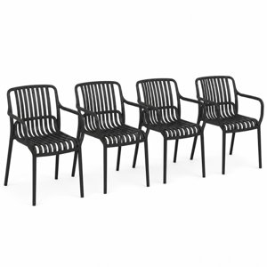 Gartenstuhl LUISE, 4er-Set, anthrazit