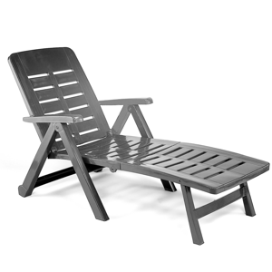 Gartenliege SMERALDO, 72×189×96cm, anthrazit 