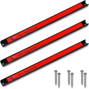 Magnetleiste HOLDER, 3 Stück, 45 cm, rot/schwarz