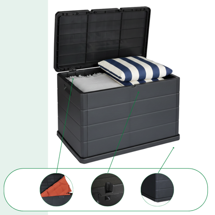 Aufbewahrungsbox BETA, 170L, 78x55x52cm, anthrazit 