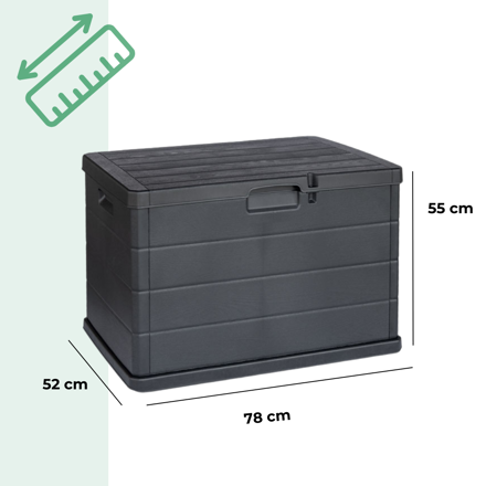 Aufbewahrungsbox BETA, 170L, 78x55x52cm, anthrazit 